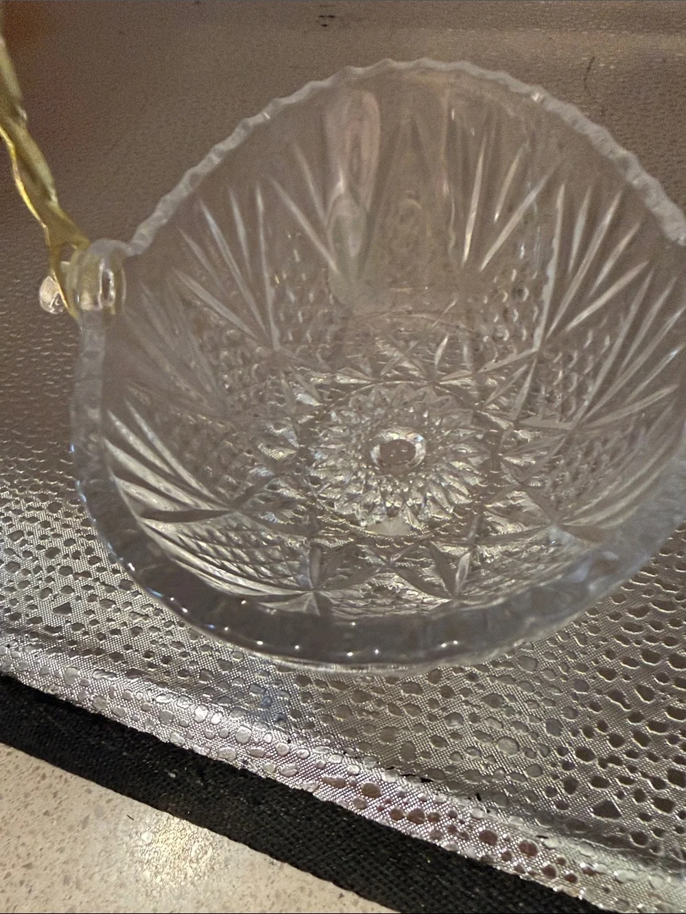 Vintage Mikasa Crystal Mini Basket Candy Dish